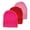 Set K - Hot Pink, Red, Light Pink, variant on Empire Cove Cuffed Knit Beanie 3 Pack Set of Black Charcoal Heather Grey