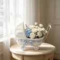 thumbnail image 4 of Wicker Stroller Basket, Doll Carriage Candy Basket, Pushcart Planter Basket for Baby Shower Centerpiece Candy Storage Party Decor, 4 of 6