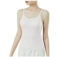 thumbnail image 2 of Women's Tank Top Fashion Woman‘s Solid Color Bra Pad V-Neck Camisoles White XXL, 2 of 7