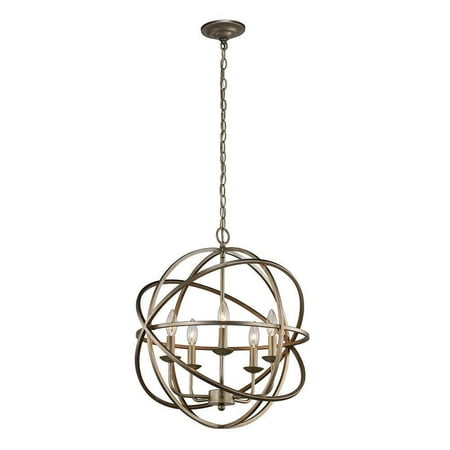 Home Decorators Collection 5-Light Antique Silver Orb Pendant