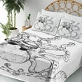 thumbnail image 5 of Ambesonne Octopus Fitted & Top Sheet Set with Shams, Hipster Animal Sketch, White Black, 5 of 8