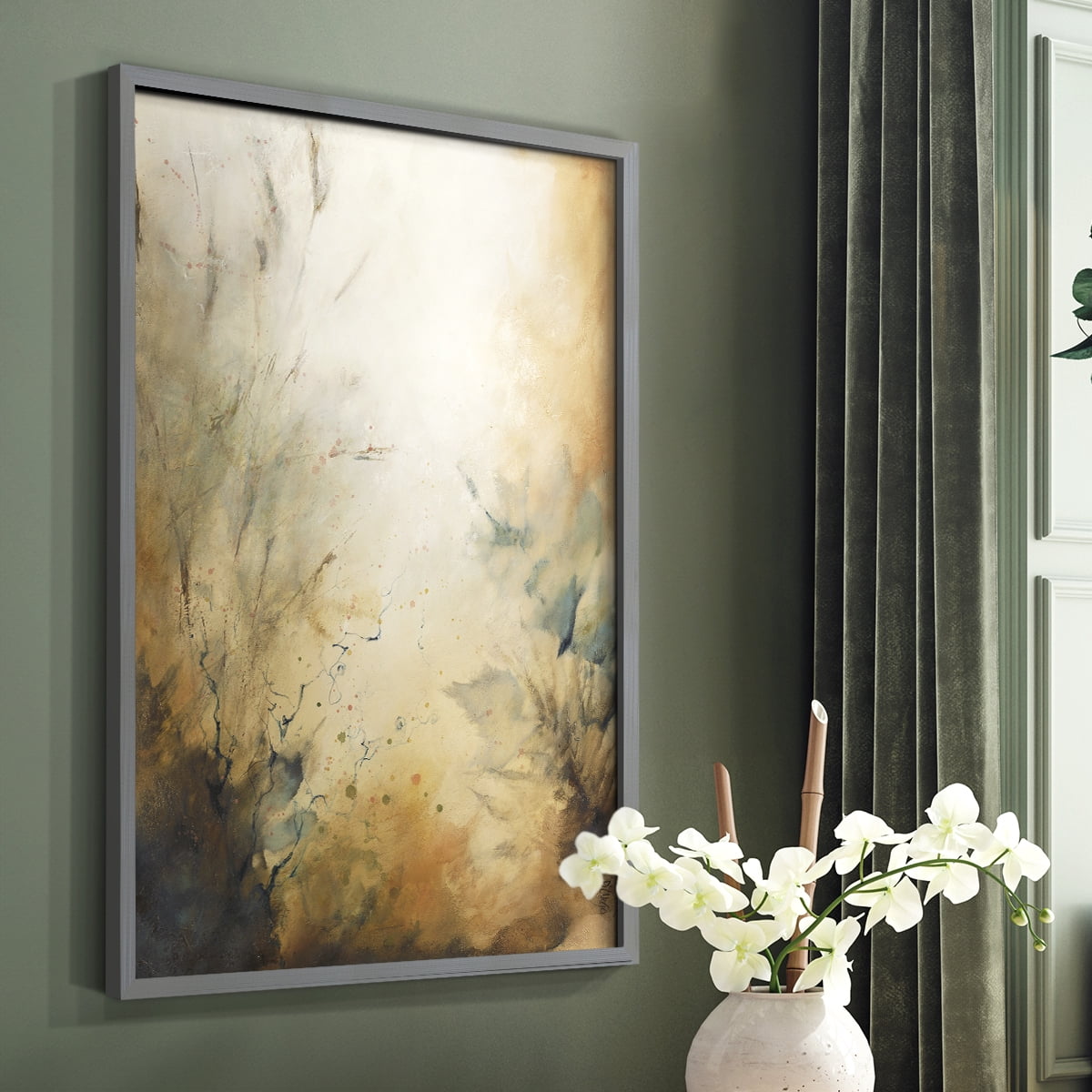 Desert Song I Framed Print in Gray Solid Wood Framed Print No Nail Hanging