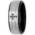 thumbnail image 2 of Men's 1/20 Carat T.W. Black Diamond Stainless Steel Cross Band, 8mm, 2 of 5