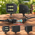 3 Inch LED Cubes Spot Kits with Wiring Harness and Black Cover for Off ...