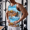 thumbnail image 5 of Gukieu Animals on Noah's Ark Floating Print Men's Quick Dry Fitness Vest, Round Neck Sleeveless Fitness Bodybuilding Top-Small, 5 of 7