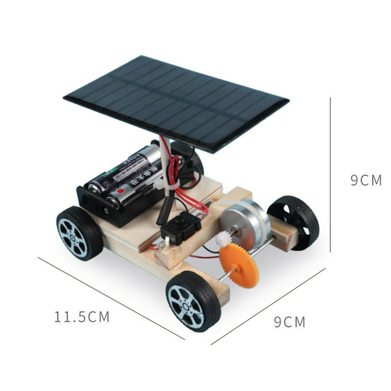 Wooden Solar Car Model Kits Educational Assembly Wireless Remote Control  Building DIY Stem Science Toys for