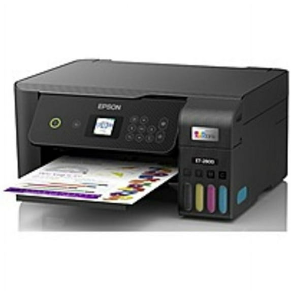 Pre-Owned Epson EcoTank ET-2800 Wireless Inkjet Multifunction Printer - Color - Black - Copier/Printer/Scanner - 5760 x 1440 dpi Print - 120 sheets Input - Color Scanner - 1200 dpi Optical Scan -