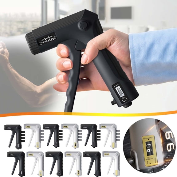 Portable 2-in-1 Grip Trainer,Grip Strength Trainer with Finger Exerciser,Electronic Arm Muscle Training,Adjustable Hand Exerciser with Counting,Finger Exerciser for Athletes,Musicians,Recovery