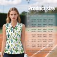 thumbnail image 7 of KEIAHUAN Cactus Print Sleeveless Golf Shirts for Women Casual Elastic V Neck Racerback Athletic Shirts Moisture Wicking Quarter Zip Workout Tennis T-Shirt Size XS, 7 of 7