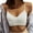 White, variant on Women Padded Bralettes Sports Bras 6-Pack - Polyester-Cotton Blend, V Neck, Removable Pads - Size M-XL