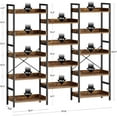 thumbnail image 2 of Garvee Bookshelf 5 Tiers, Triple Bookcase with Open Display Shelves, Industrial Wide Bookshelf with Metal Frame for Living Room, Office, 2 of 7