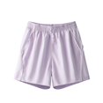 thumbnail image 3 of Running Yoga Shorts with Exposure Design For Summer Gym Workout Breathable Athletic Bottoms Elastic Waistband Loose Fit Women's Casual ActivewearLight PurpleXL, 3 of 3
