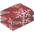 thumbnail image 2 of Dreamtimes Hipster Snowflakes Flower Cotton Towels Set 2 Pcs Absorbent Hand Towel Face Towels Kitchen Towels Bath Towels for Bathroom Laundry Room Kitchen 16 x 28 Inches, 2 of 7