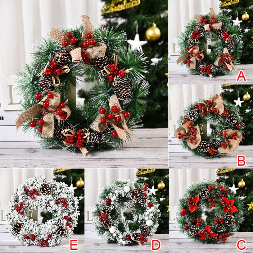 Couronne De Noël Lumineuse Pour Porte - 68x38 Cm, Branches Sapin Artificiel Et Baies, Décoration Murale Ou Fenêtre