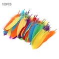 thumbnail image 1 of Materiales de bricolaje, decoraciones para jardín de infantes y materiales de arte hechos a mano 100 plumas multicolores para que los niños se diviertan con las manualidades, 1 of 8