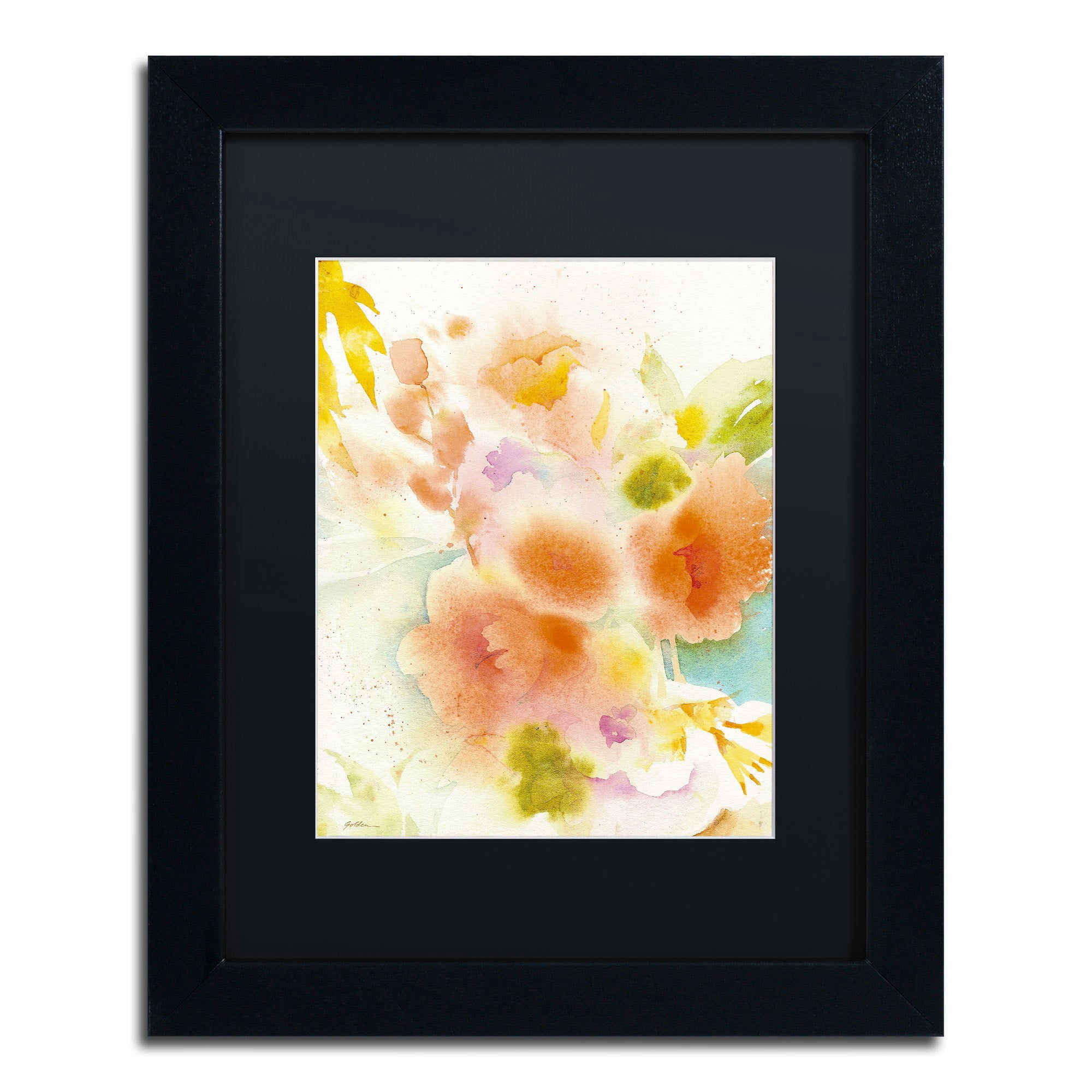 Trademark Fine Art "Orange Reflection" Canvas Art by Sheila Golden, Black Matte, Black Frame