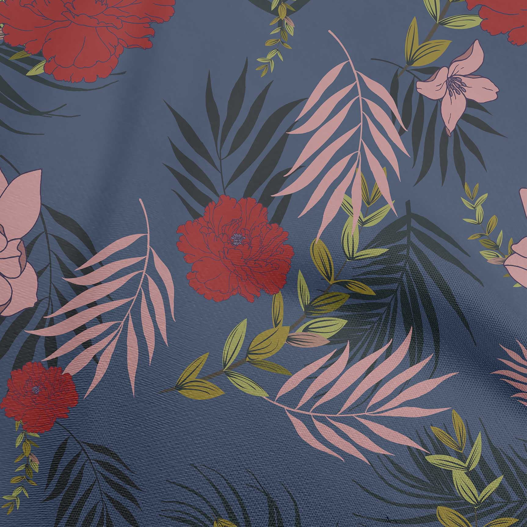 oneOone Cotton Silk Blue Fabric Florals Sewing Fabric By The Yard Printed  Diy Clothing Sewing Supplies 42 Inch Wide - Walmart.com
