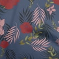 thumbnail image 1 of oneOone Polyester Lycra Blue Fabric Florals Craft Projects Decor Fabric Printed By The Yard 56 Inch Wide, 1 of 4