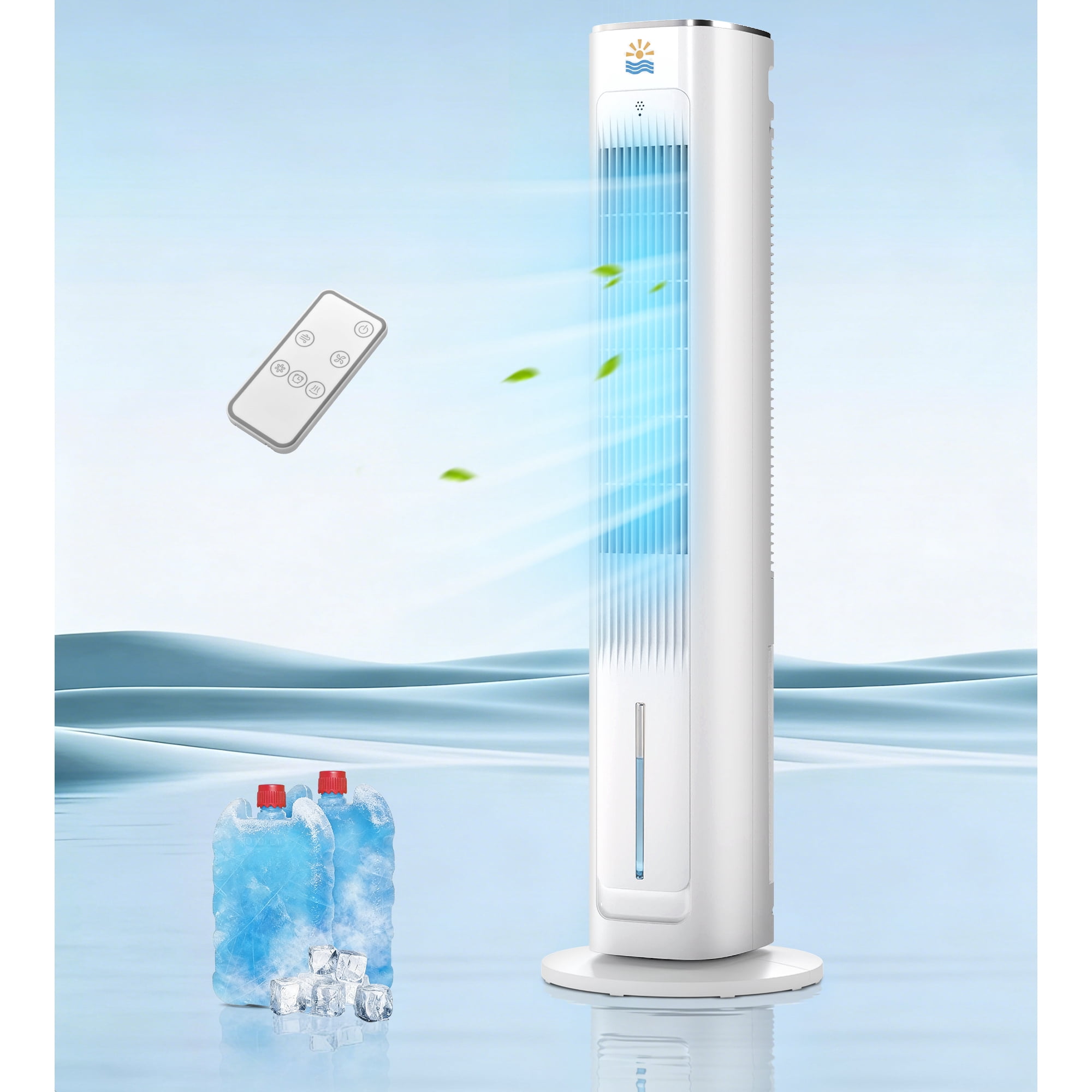 Flamemore Portable Air Conditioners with Ice Packs, 3L Evaporative Coolers, 38dB Quiet, 12H Timer