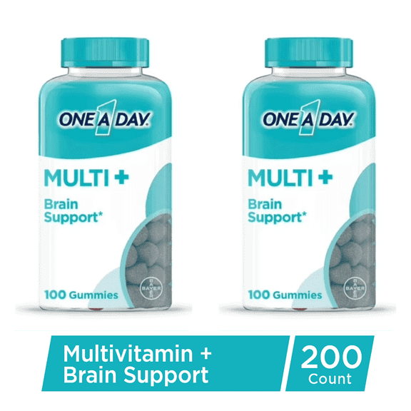 One A Day MULTI Brain Support Gummy Multivitamin, 100 Count (2PACK)