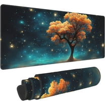 Tree Against Sunset Sky Extended Big Mouse Pad Large,XL Gaming Mouse Pad Desk Pad,31.5x11.8inch Long Computer Keyboard Mouse Mat Mousepad with 3mm Non-Slip Base and Stitched Edge for Home Office Work