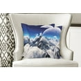 thumbnail image 4 of Ambesonne Fantasy Throw Pillow Cover 2 Pack, Snow Capped Mountain, 16", White and Navy Blue, 4 of 6