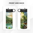 thumbnail image 3 of Sikiie Lake Forest Dinosaur Print 18OZ Insulated Straw Cup, Portable Leak-proof Sports Water Bottle, Stainless Steel Water Cup Suitable for Home and Outdoor, 3 of 8