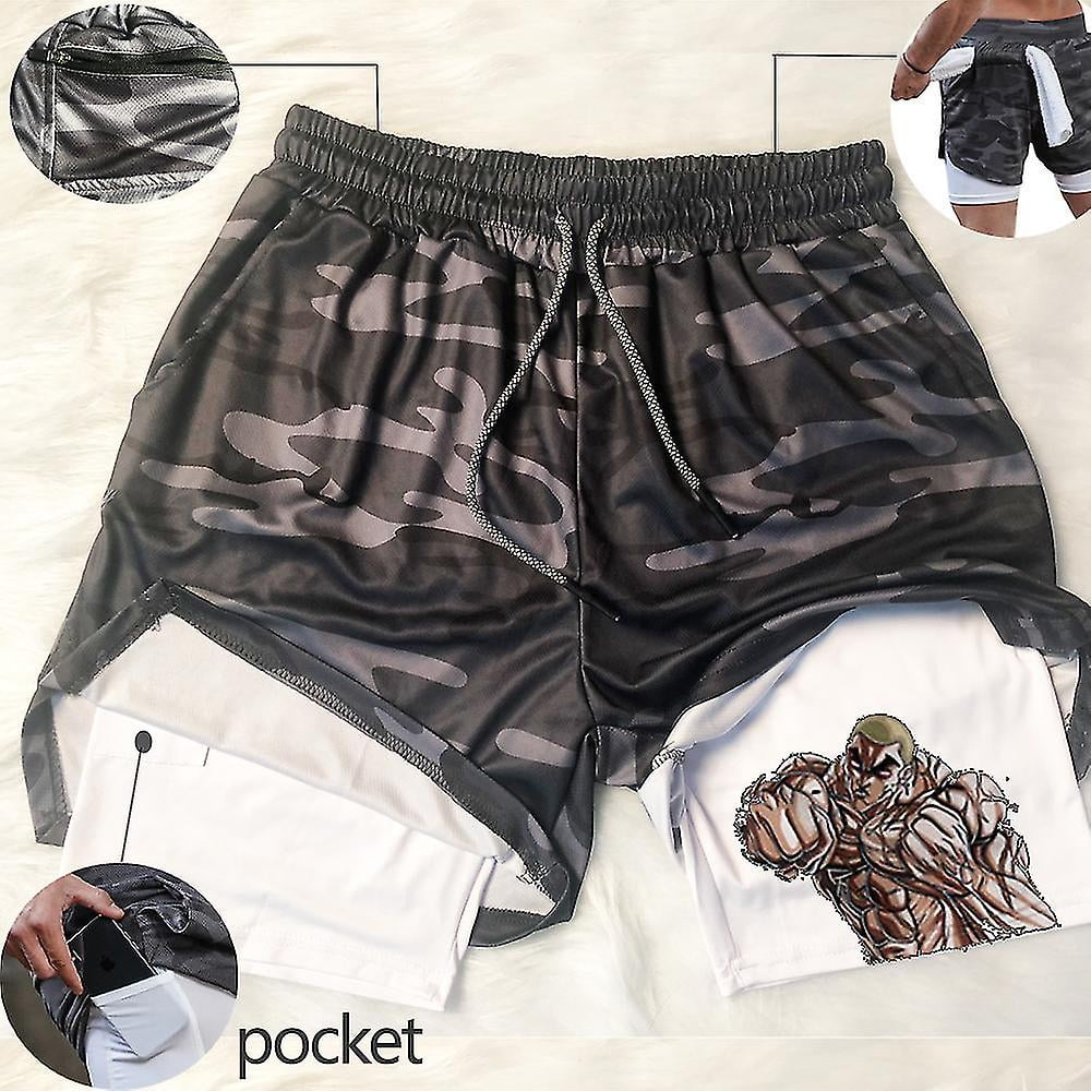 Pantalones Cortos De Gimnasio De Anime Hanma Baki Negros Para Hombres 2 pantalones-cortos-de-gimnasio-de-anime-hanma-baki-negros-para-hombres-2