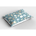 thumbnail image 2 of Ambesonne Snail Pillow Sham 2 Pack, Various Aquatic Seashells, 30"x20", Cadet Blue Pale Brown, 2 of 3