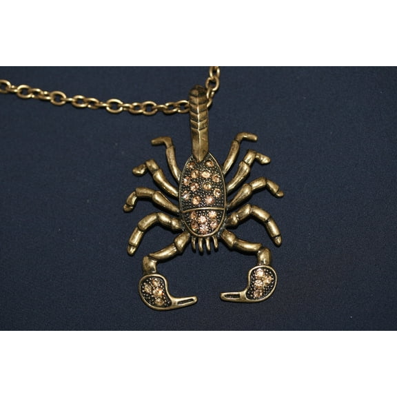 Scorpion Necklace Pendant, Black Pave, Sparkling Realistic Scorpion Scorpio Zodiac, Silver Charm Bead Pendant