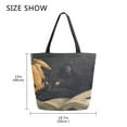 thumbnail image 5 of FORMRS Womens Canvas Tote Bag with Zipper Inner Pocket Shoulder Handbag, Retro Halloween Cat, 5 of 7