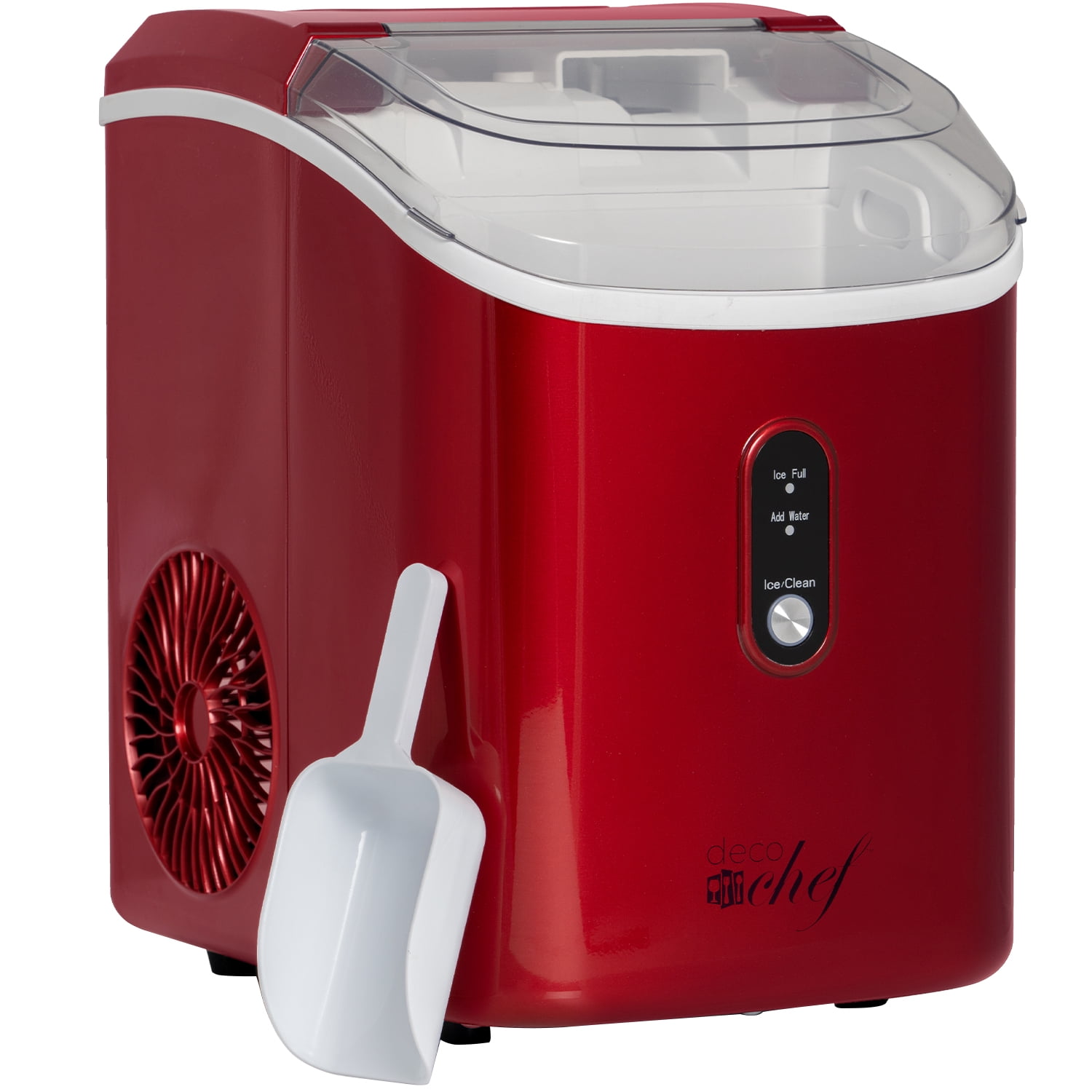 Deco Chef Countertop Ice Maker, 33LB per Day, 1-Click Auto Operation, Red