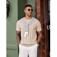thumbnail image 3 of COOFANDY Men' T-Shirts Short Sleeve Knit Sweater Shirt Casual Crewneck Ribbed Pullover Tees Basic Tops, 3 of 6