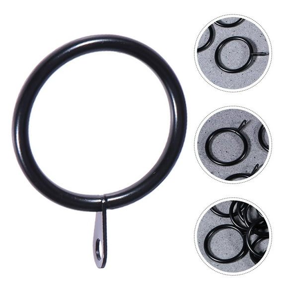 Hytrove 20 Sets Metal Drapery Curtain Rings with Clips for Curtains Indoor Use 1.57X1.57X0.12in