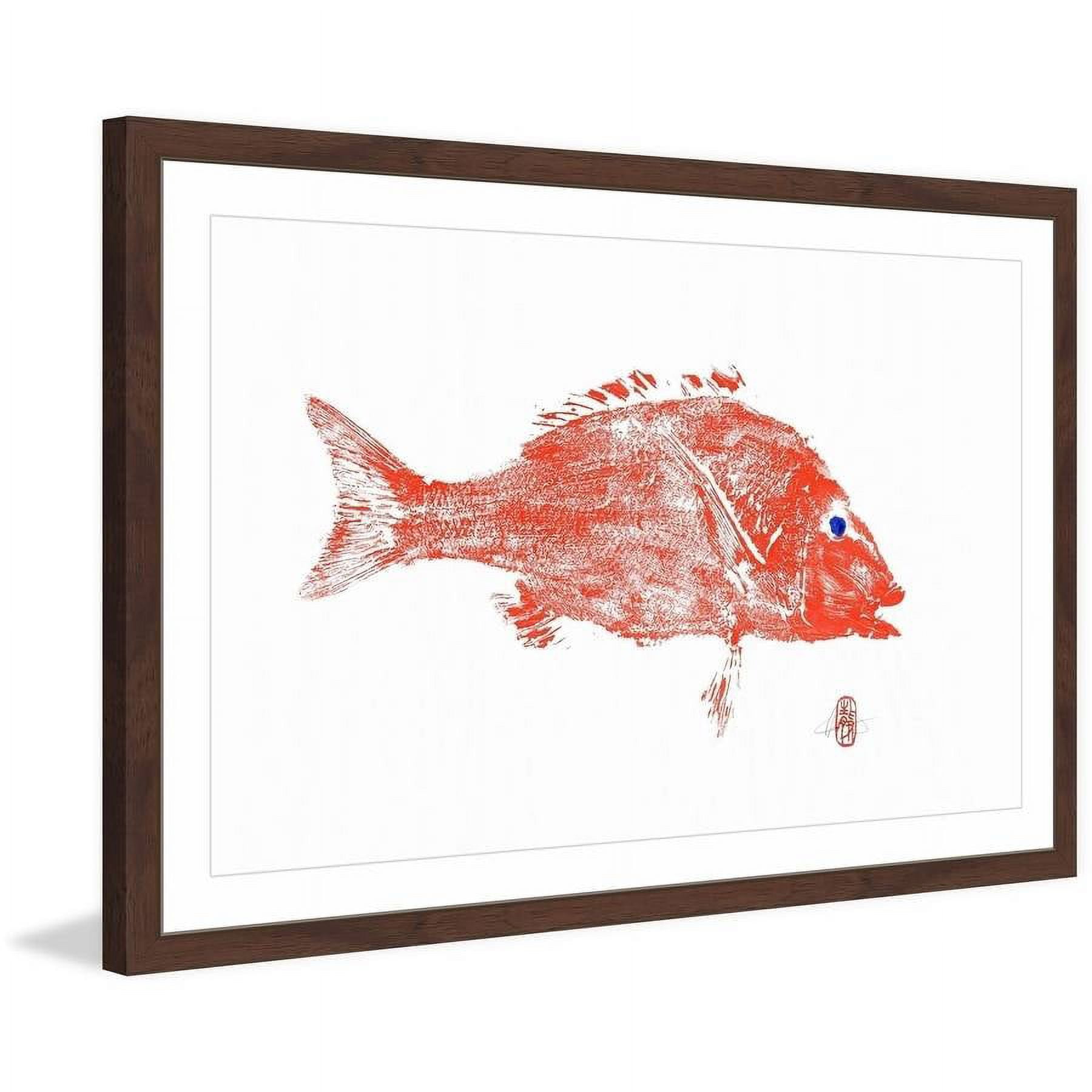 "Big Red Fish" Framed Painting Print