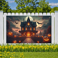thumbnail image 2 of Haunted House Halloween Theme Spooky Decoration Jack-O-Lantern Design Bat Decoration Creepy Background for Halloween Party Kids Event Festive Decoration, 2 of 9