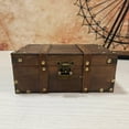thumbnail image 4 of Lockable Wooden Trinket Box with Lock Antique Style Storage Chest for Jewelry Photos Props Display Keepsakes Organiser, 4 of 14