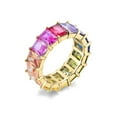 thumbnail image 4 of ADIRFINE 925 Sterling Silver Multi Colored Emerald Cut CZ Eternity Band Ring, 4 of 4