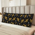 thumbnail image 2 of Naloa Hohey Bee Golden Embroidery Body Pillow Cover, Pillowcases with Hidden Zipper Breathable Long Pillow Case (Pillows are not included,20x54 inch), 2 of 7