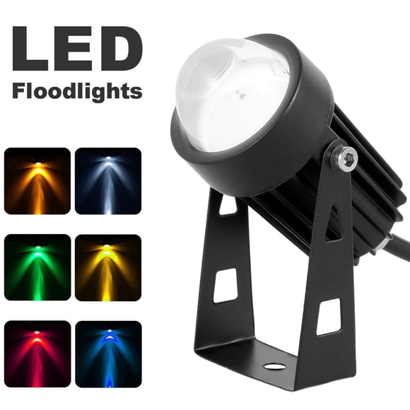 Projecteur LED 5W Lumières de Jardin Projecteur à Faisceau Étroit Lampe Murale Extérieure Réglable à 180 Degrés Lampe de Pelouse Projecteur Mural Extérieur Éclairage, Lumière Blanche, Aluminium