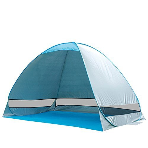MOISO Pop Up Beach Tent Sun Shelter Anti UV Portable Beach Tent Shelter for Outdoor Sets Up in Seconds 3-4 Person Tent