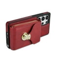 thumbnail image 6 of Feishell Crossbody Wallet Case for Samsung Galaxy S25 Ultra,with Detachable Shoulder Strap,Premium PU Leather Metal Snap Zipper Pocket Credit Card Holder Kickstand Phone Case for Women Men,Red, 6 of 11