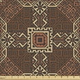 thumbnail image 1 of Tribal Sofa Upholstery Fabric by the Yard, Ethnic African Funky Nostalgic Geometric Traditional Bohemian Symmetric Motif, Decorative Fabric for DIY and Home Accents, Beige Cinnamon by Ambesonne, 1 of 5
