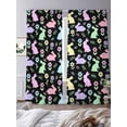 thumbnail image 3 of Happy Easter Sheer Curtains 96 Inch Length 2 Panels Set Window Treatments, Spring Colorful Bunny Floral Rustic Black Rod Pocket Semi Curtains for Living Room/Bedroom/Kitchen Décor, 104"W x 96"L, 3 of 7