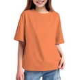 thumbnail image 2 of KVPLBQFD Girls Crew Neck T Shirts Short Sleeve Tops for Teen Unisex Lightweight Cooling Clothes Tweens Stretchy Summer Everyday Casual Wear, 2 of 8