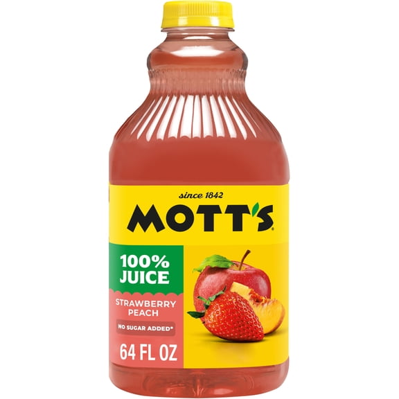 Mott's 100% Strawberry Peach Juice, 64 Fluid Ounce, Bottle