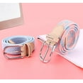 thumbnail image 5 of Stretch Belt, Elastic Belts Braided Fabric Belt Colorful Woven Belts for teenagers, boys, girls, women, students,Pink, 5 of 7