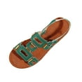 thumbnail image 3 of Sandals Women Flat Heel Open Toe Ankle Straps Thick Soled Spring Summer Fashionable Casual Versatile Solid Color Beach Shoes, 3 of 10