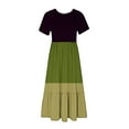 thumbnail image 4 of Qertyioot Robe d'Été Décontractée à Manches Courtes pour Femmes, Robe de Plage Maxi Fluide à Étages avec Poches et Imprimé Coloré, 4 of 4