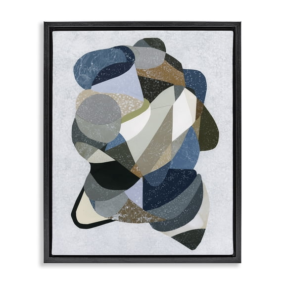 Stupell Industries Fluid Movement Geometrics Geometric Painting Black Floater Framed Canvas Art Print Wall Art, 17 x 21